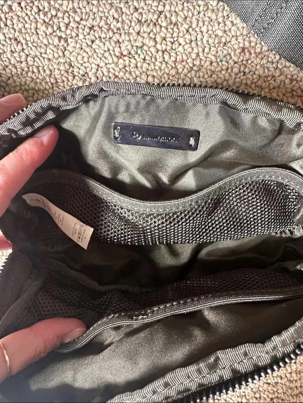 lululemon athletica dark green Camo Crossbody belt bag